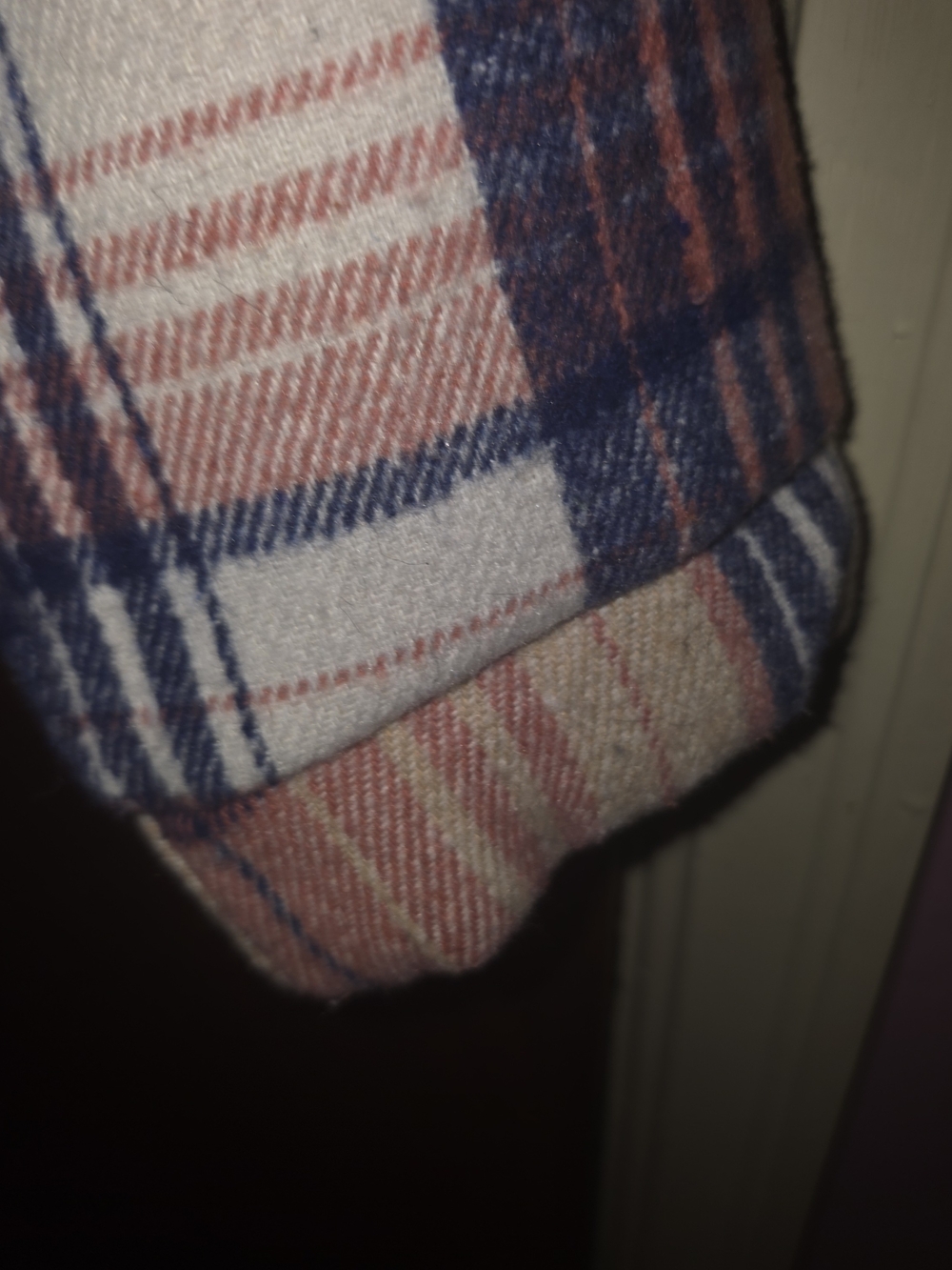 Women’s Plush-Lined Plaid Teddy Jacket with Hood in Pink and Navy - Picture 2 of 5